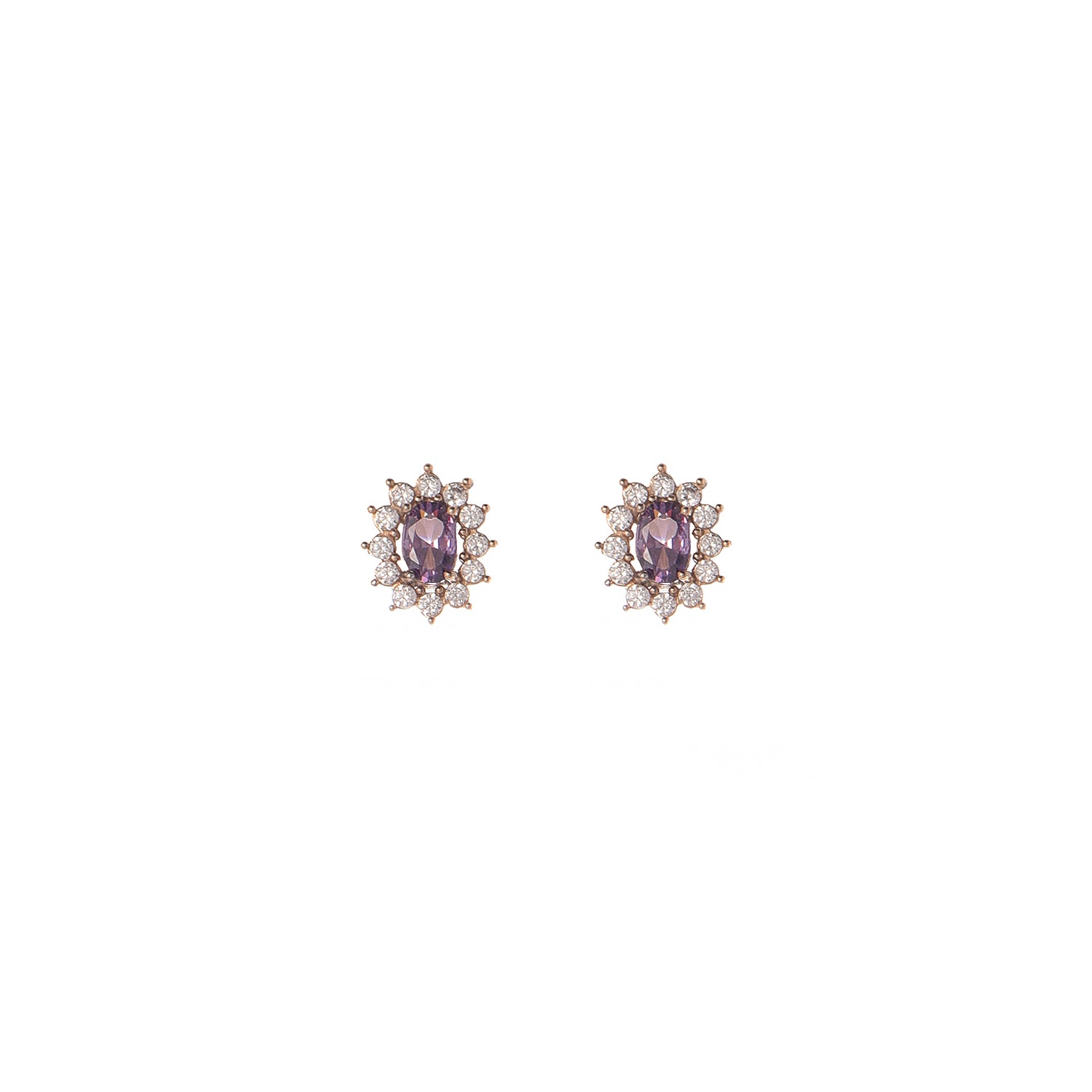 Pendientes Oro Bria Piedra Violeta