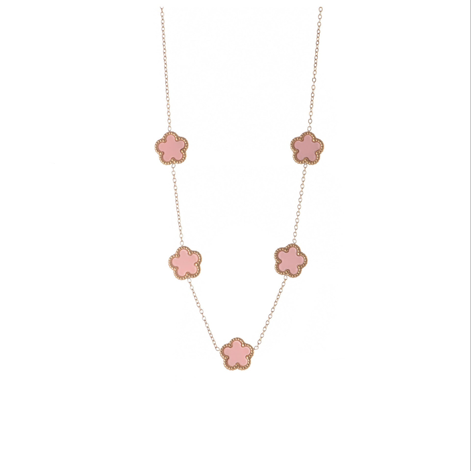 Collar Trébol de Cuatro Hojas Oro Rosado