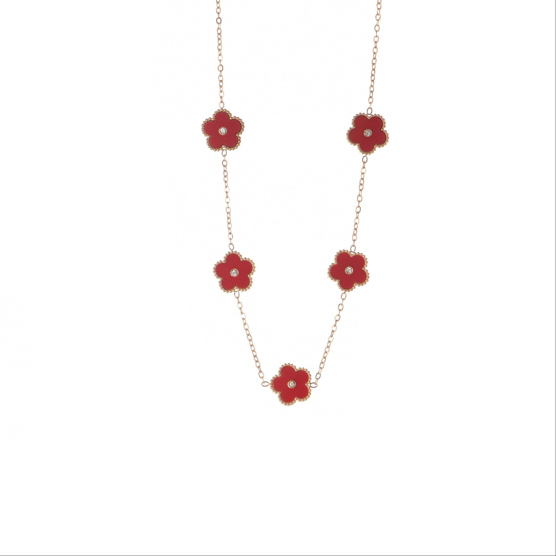 Collana Quadrifoglio Red Gold