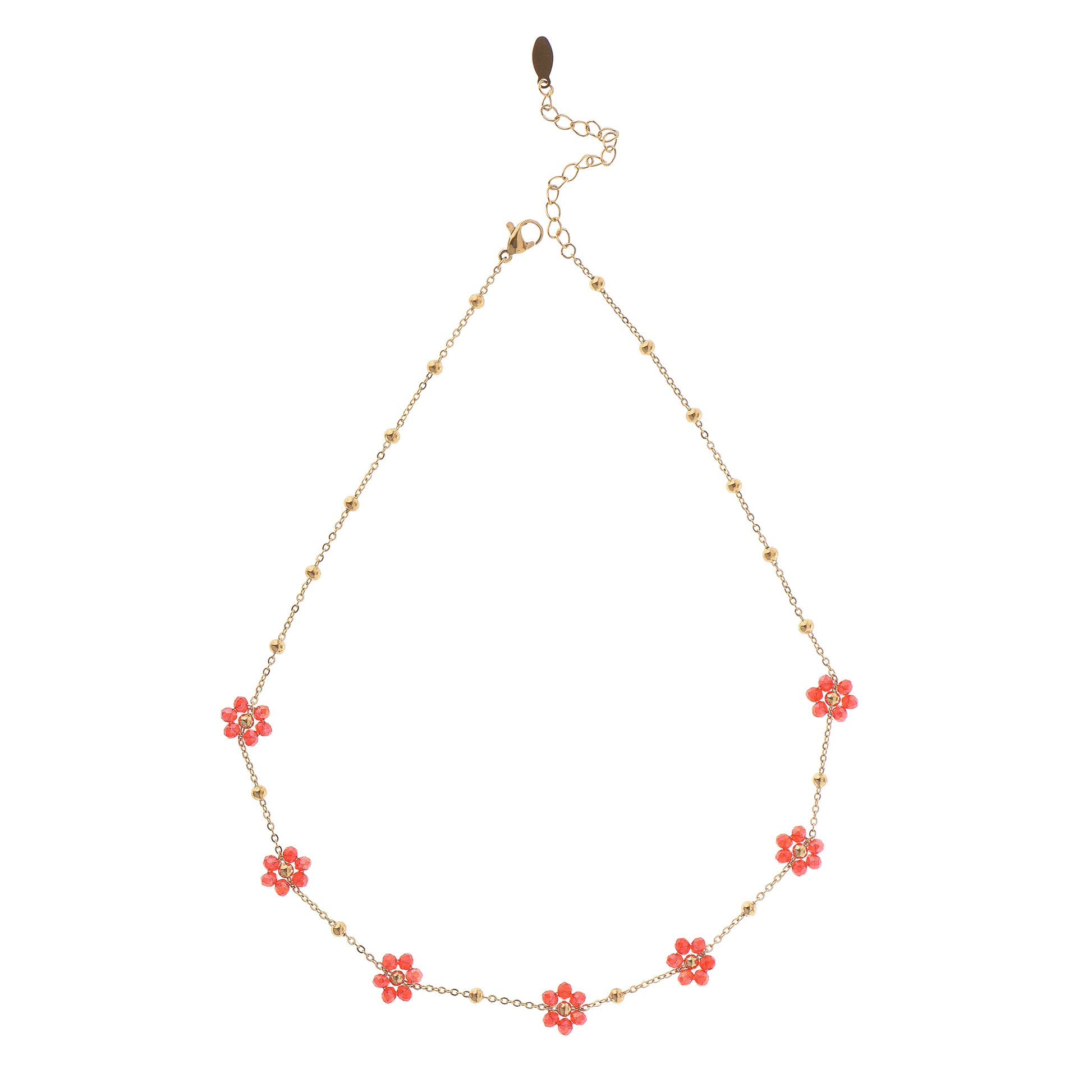 Ultraleichte Halskette Blume Rot