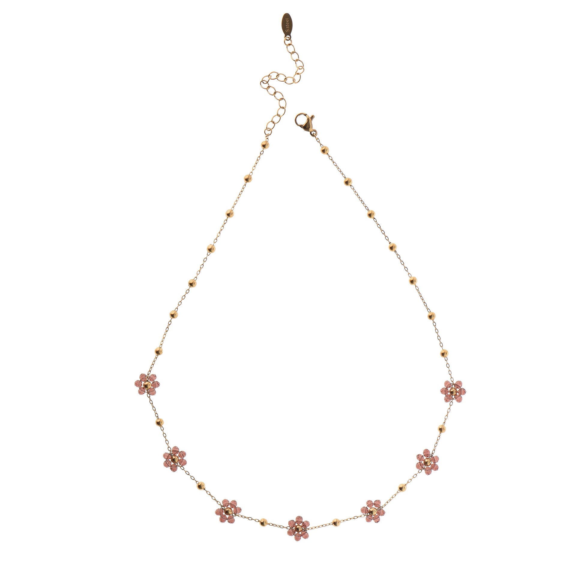 Collar ultraligero de flores marrones