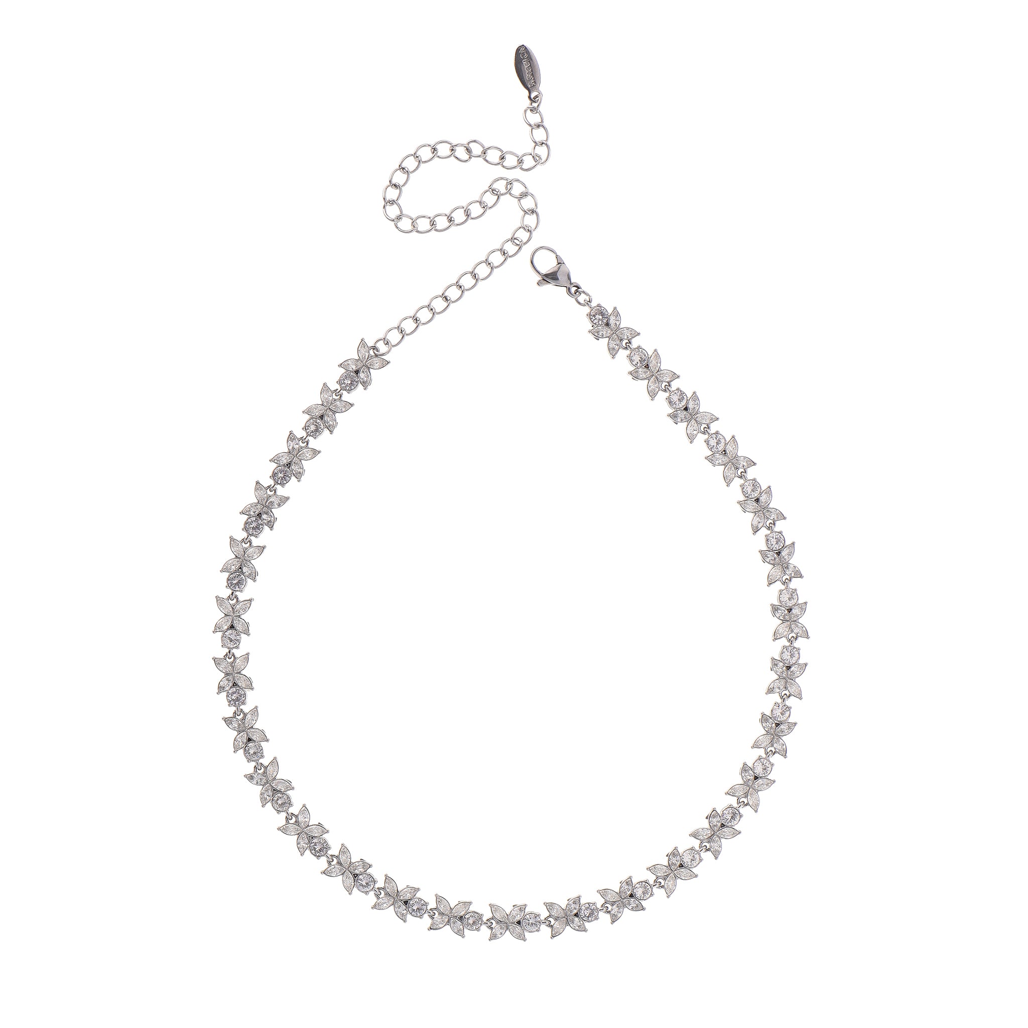 Collar Flor de Pétalo Plateado