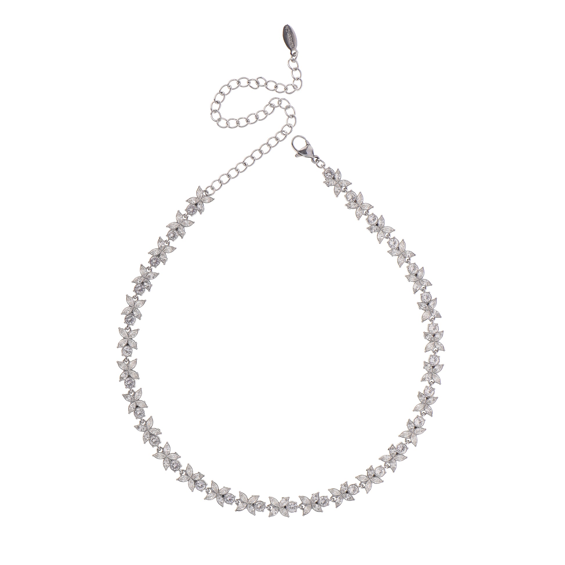 Collar Flor de Pétalo Plateado