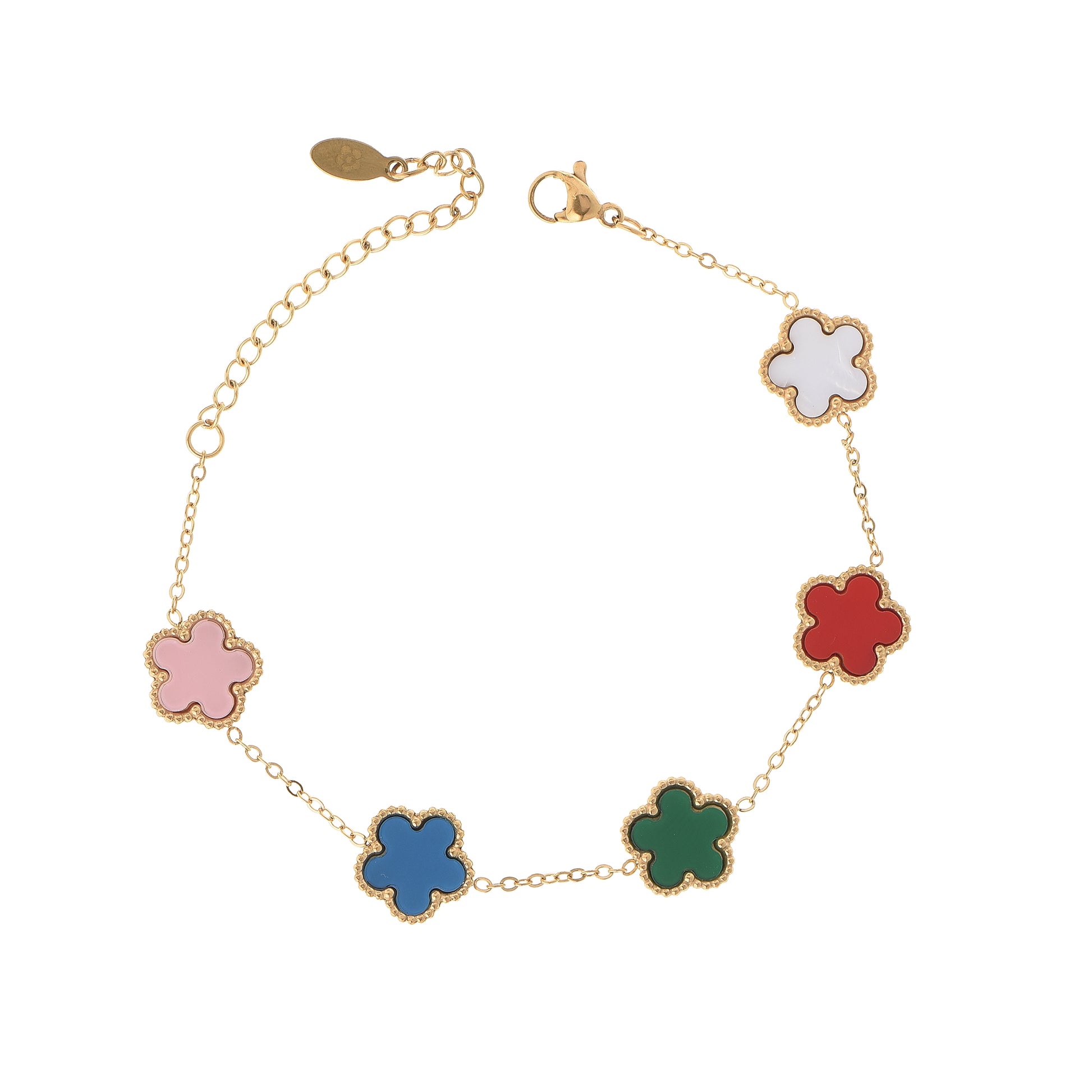 Bracciale Quadrifoglio Multicolor Gold