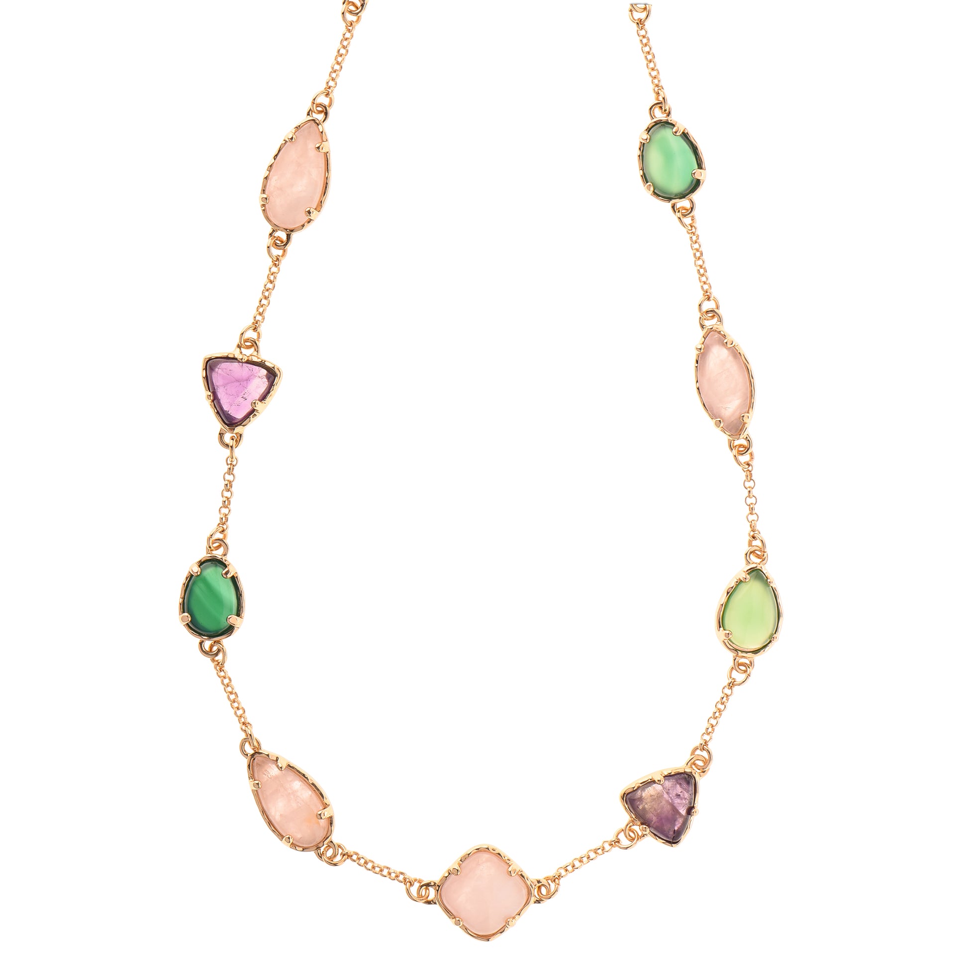 Long Gold Necklace Multicolor
