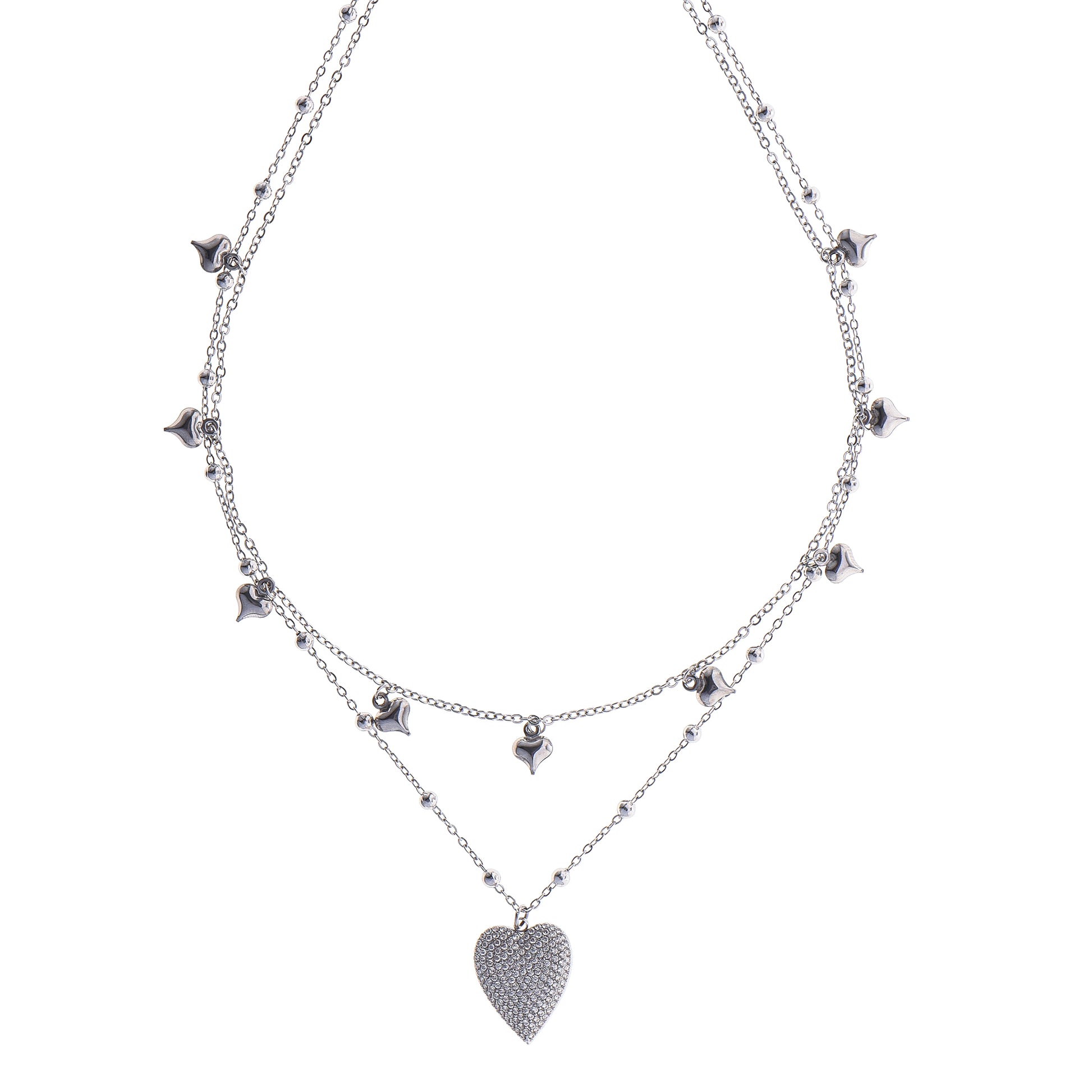 Collar Corazones de Plata