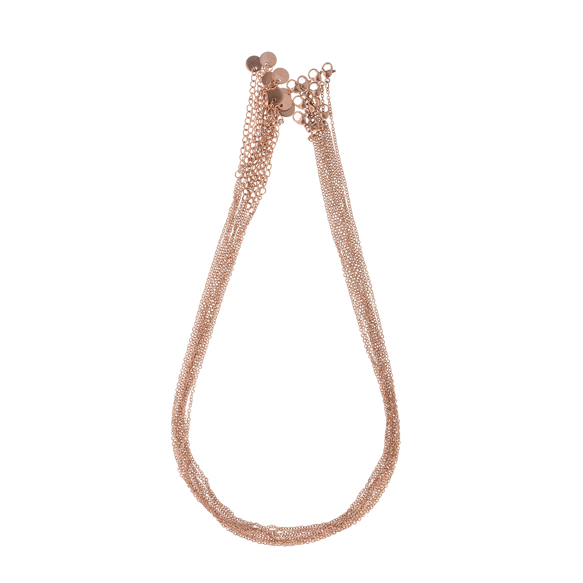 Cadena en cascada de oro rosa