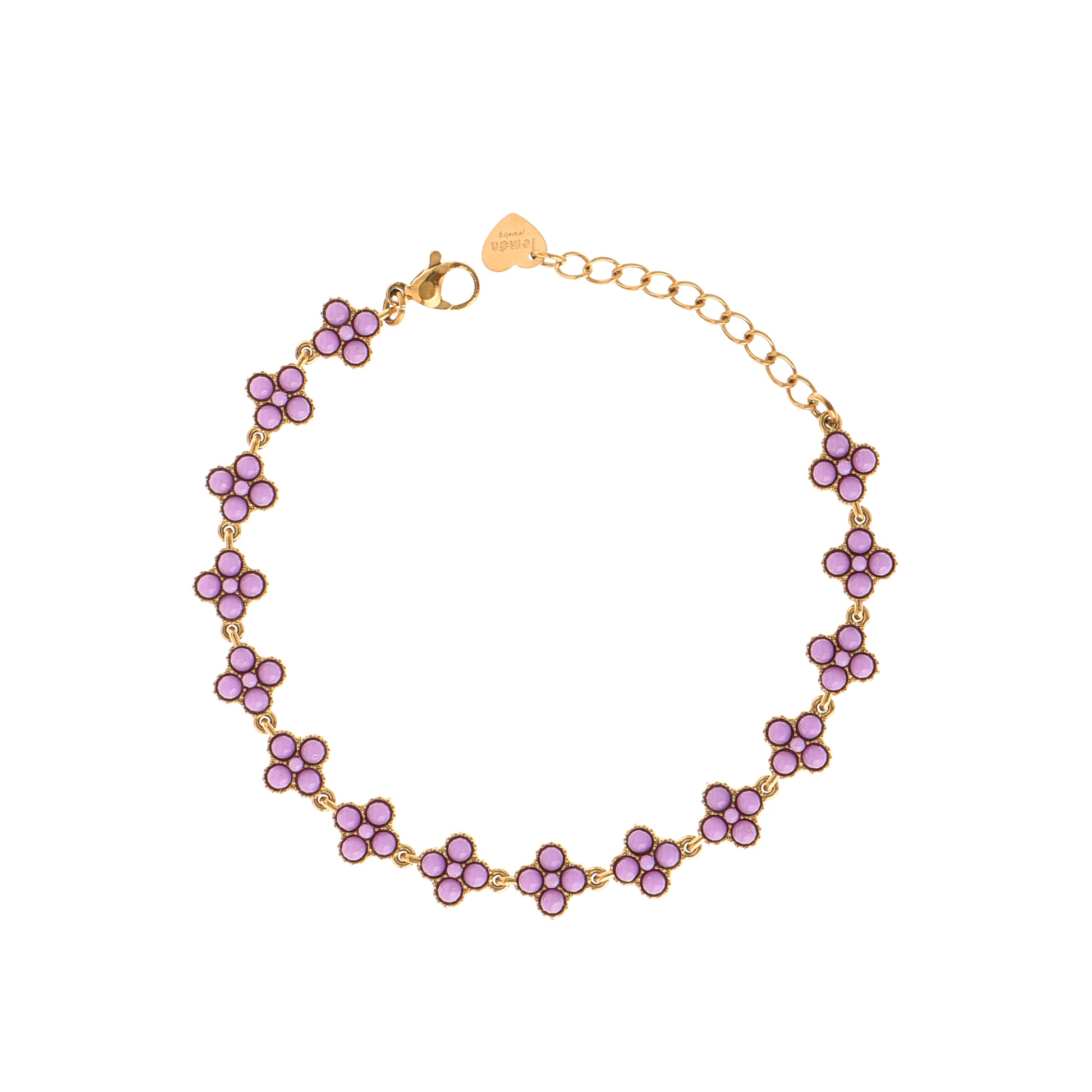 Pulsera Cadena Trébol Violeta
