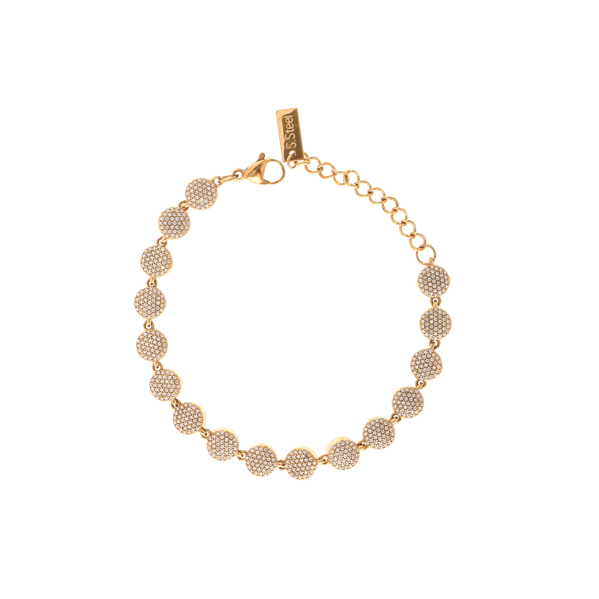 Bracciale Gold Pavé Circle Link