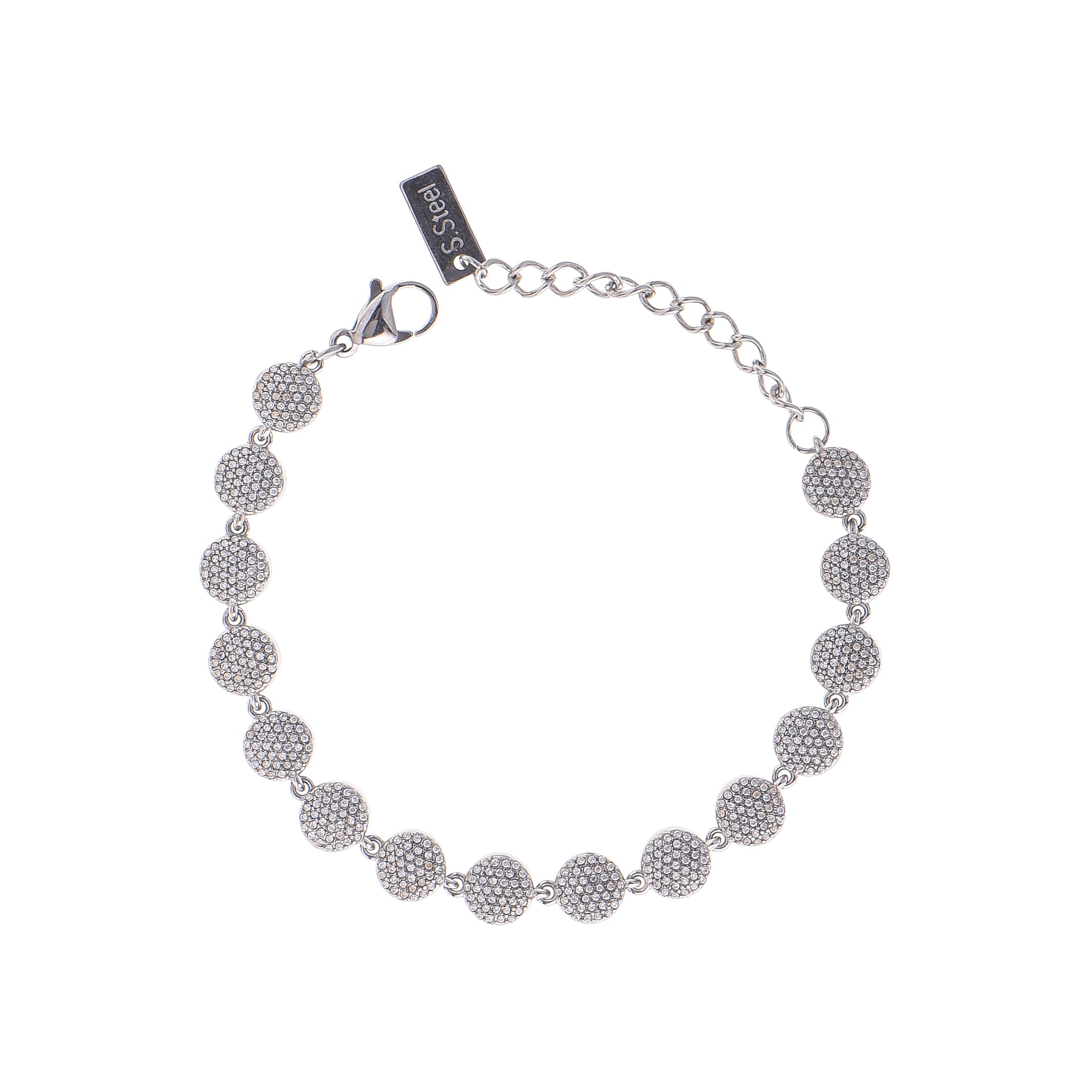 Bracciale Silver Pavé Circle Link