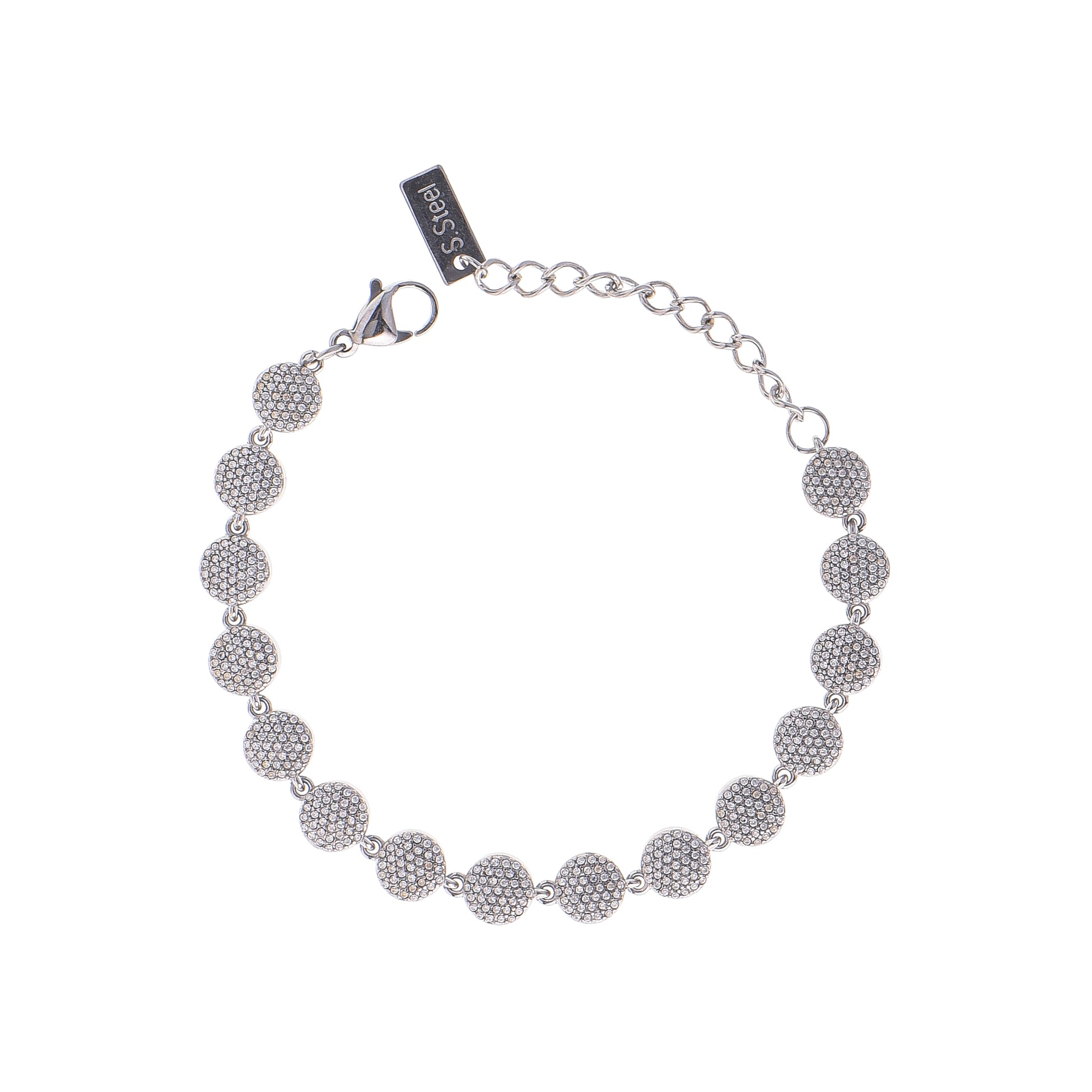 Bracciale Silver Pavé Circle Link