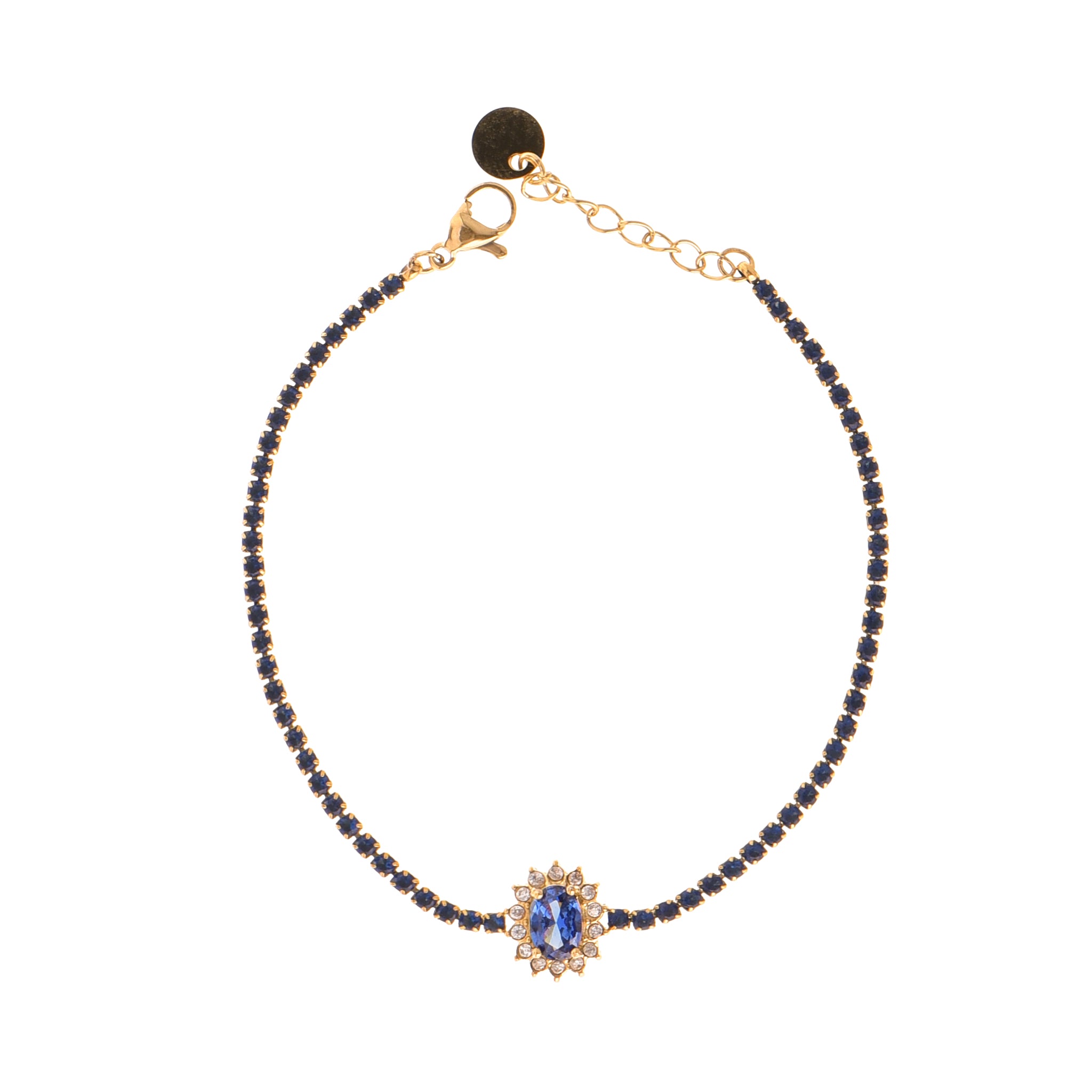 Bracciale Golden Majestic Blue Crystal Tennis