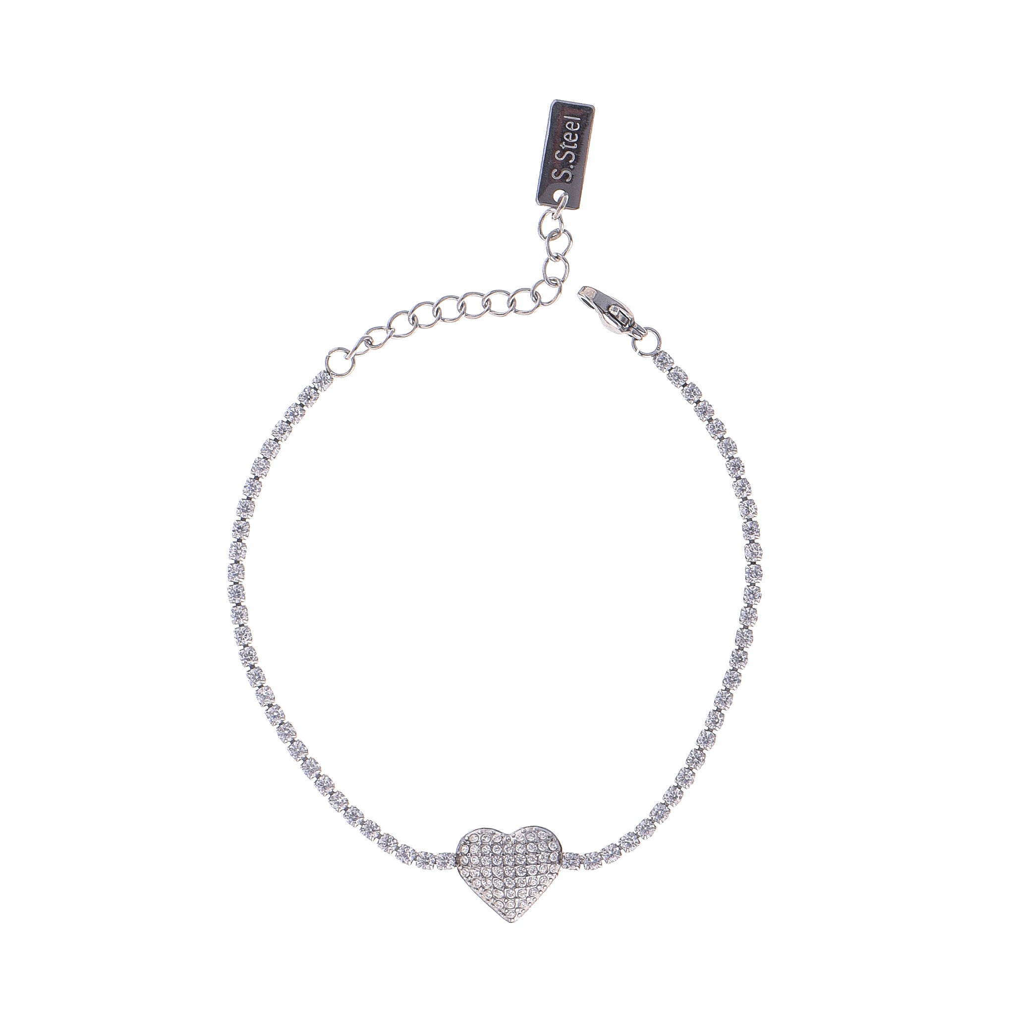 Bracciale Romantic Silver Heart Tennis