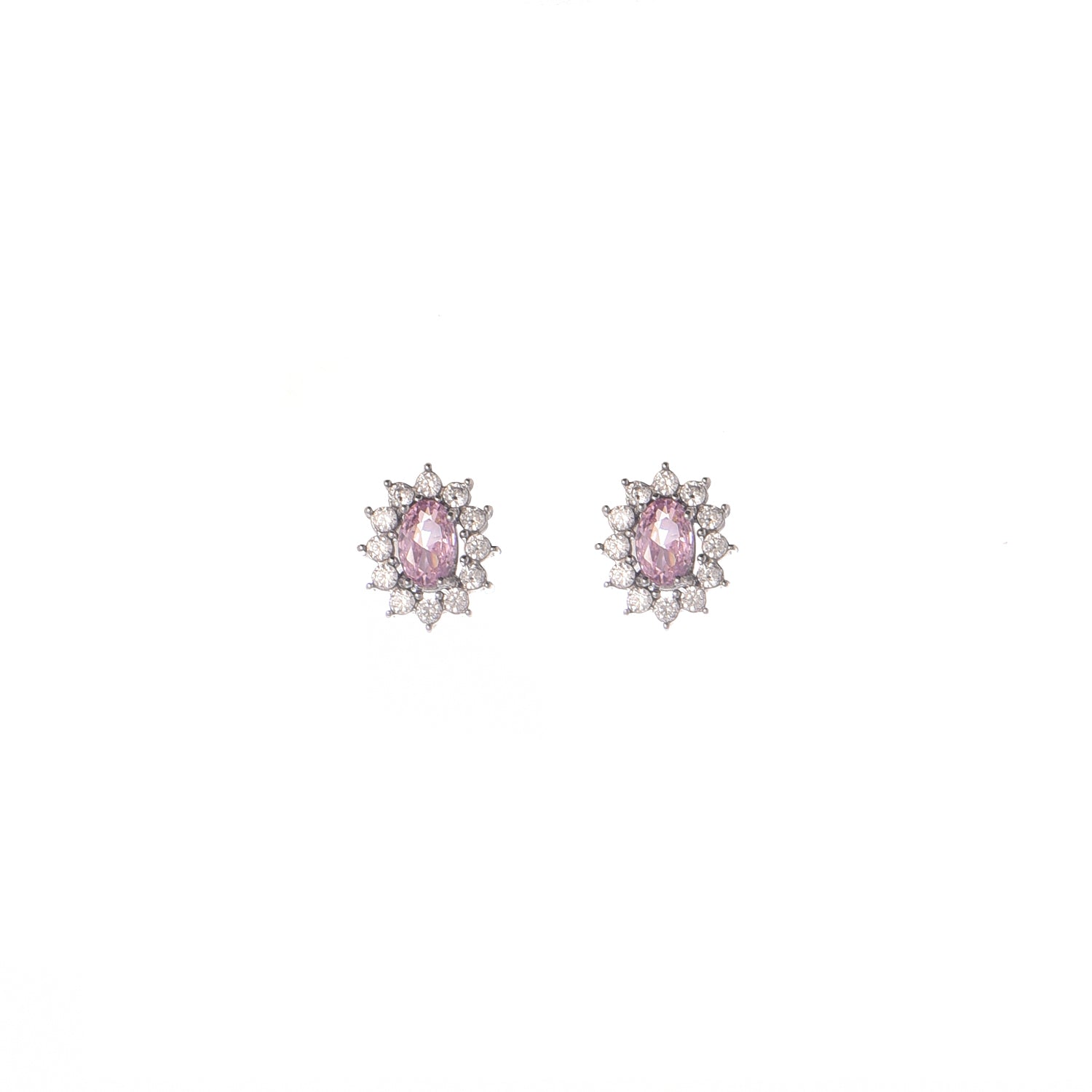 Pendientes Plata Bria Piedra Rosa