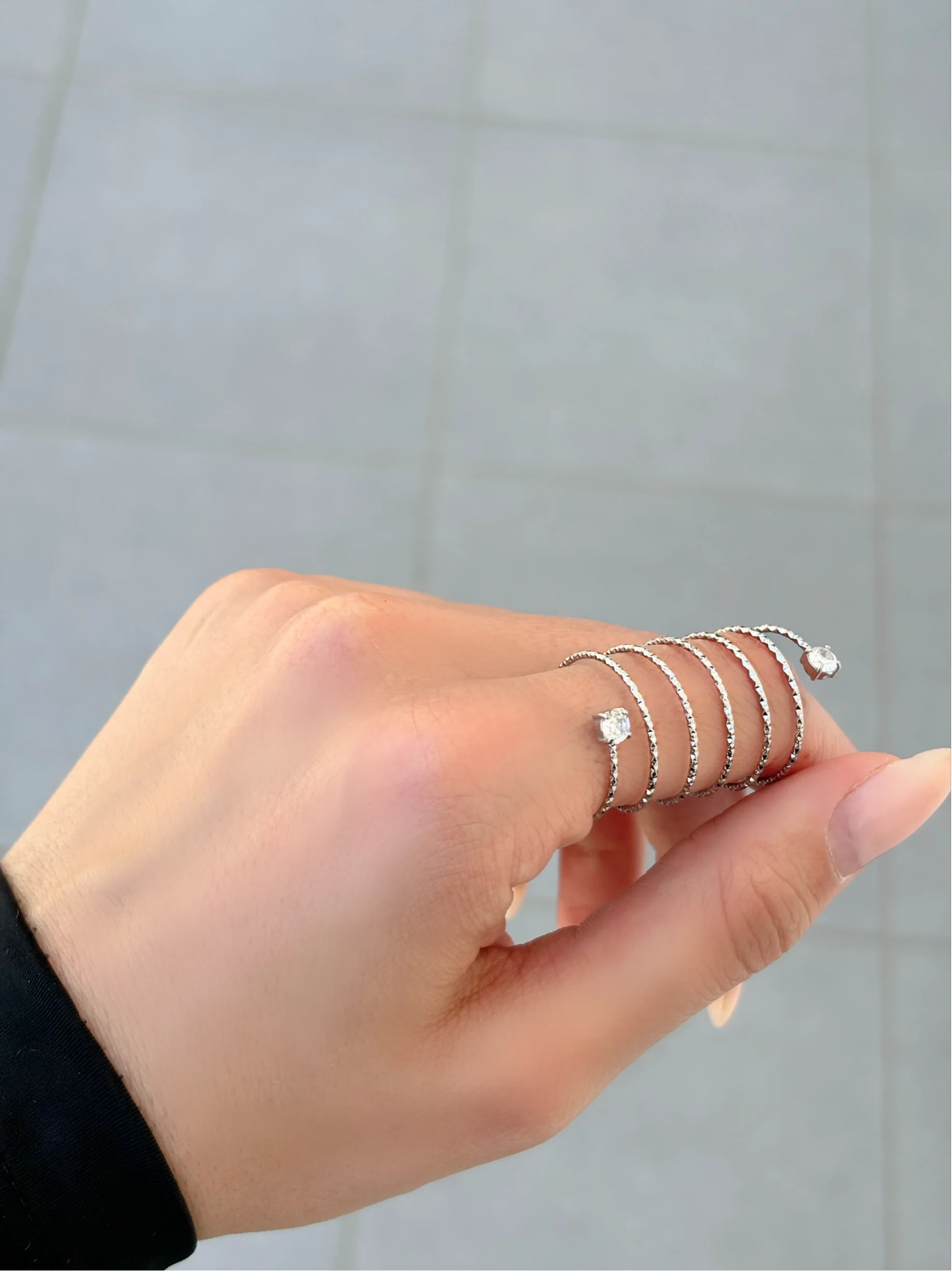 Anello  Silver Spiral Diamonds