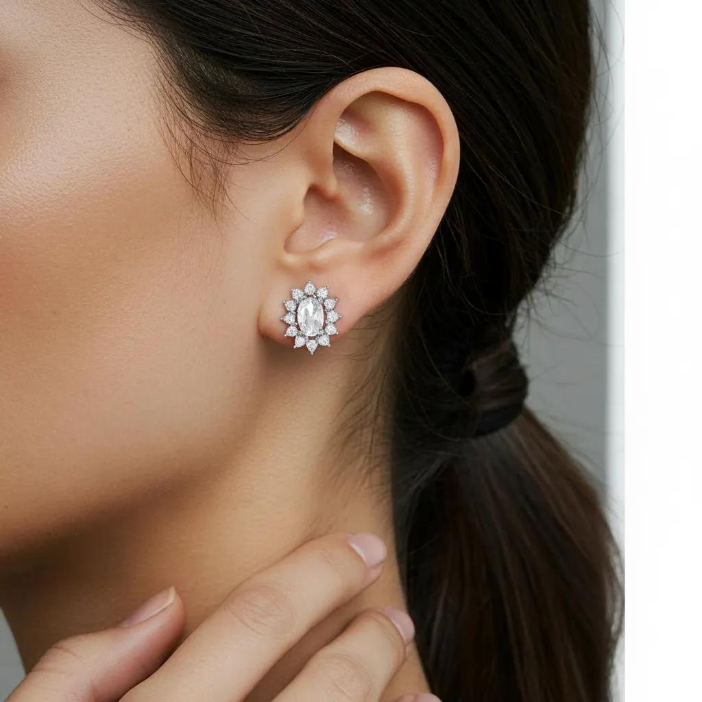 Orecchini Silver Bria White Stone