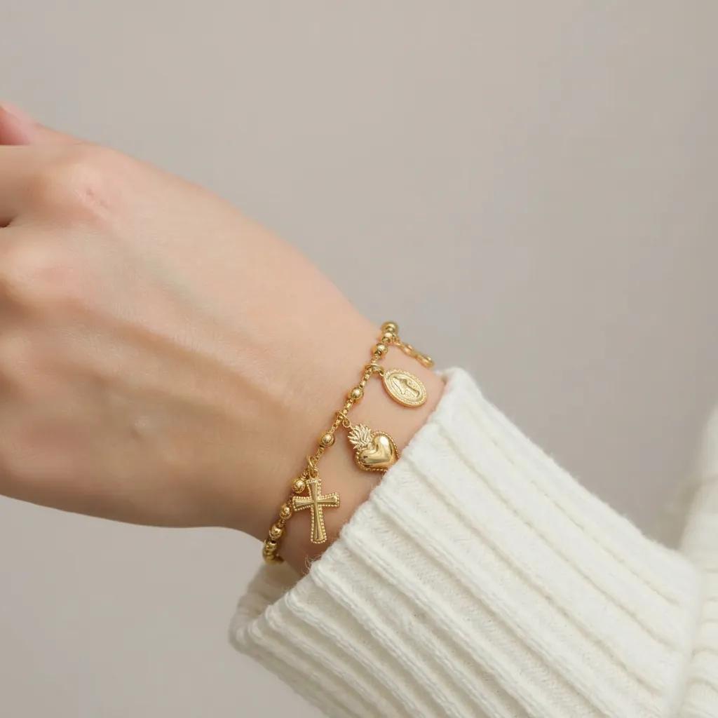 Brazalete Icono de Fe Oro