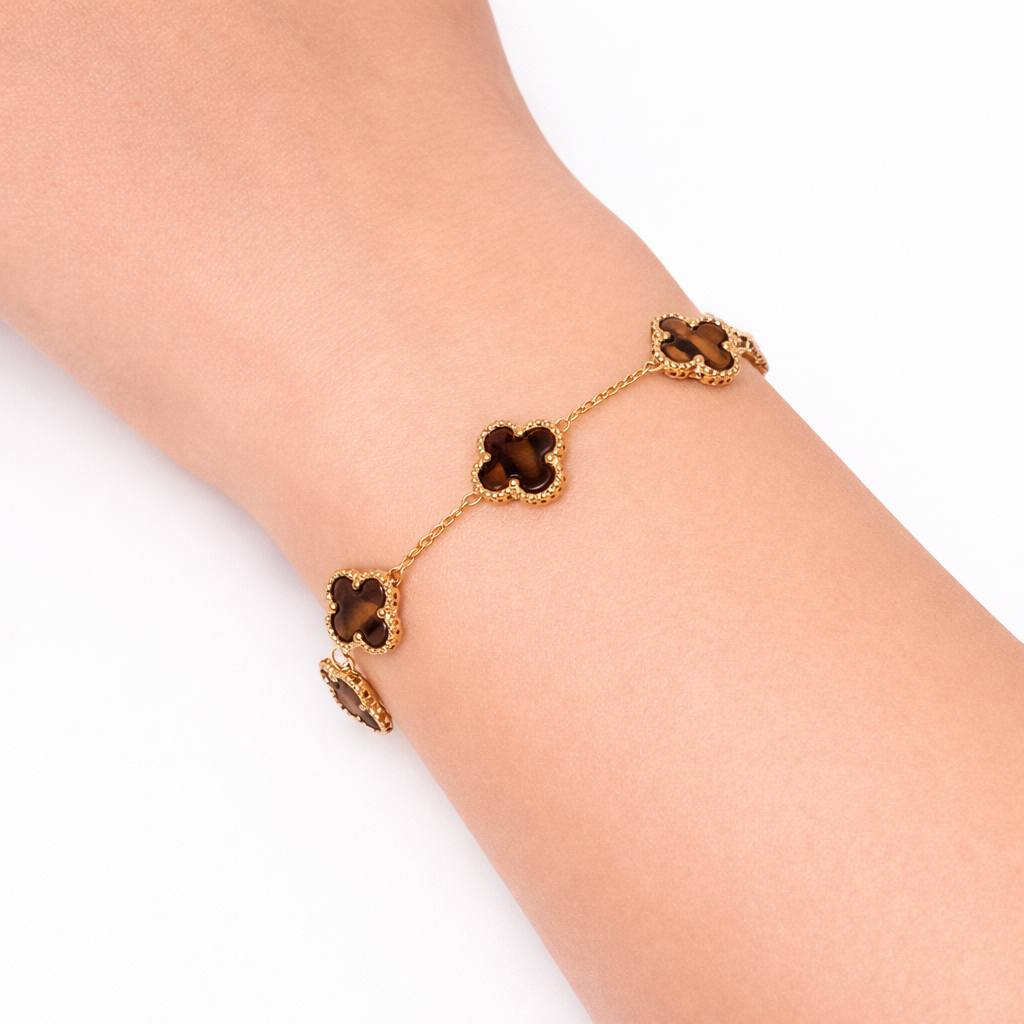 Four-Leaf Clover Bracelet Bronze Gold