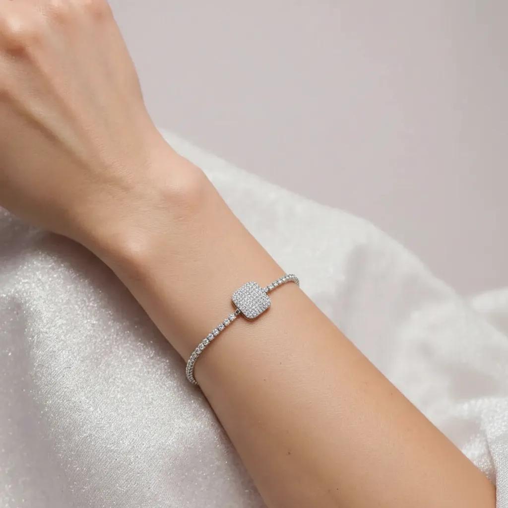 Bracciale Romantic Silver Square