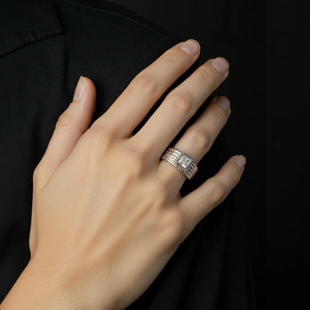 Anello Silver Band Zircon