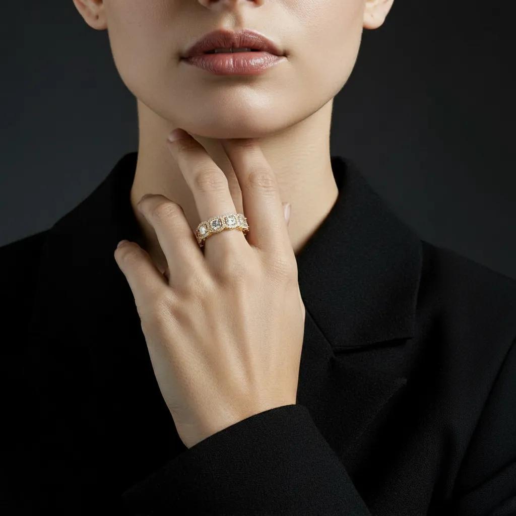 Anillo Oro Banda de Resplandor Infinito