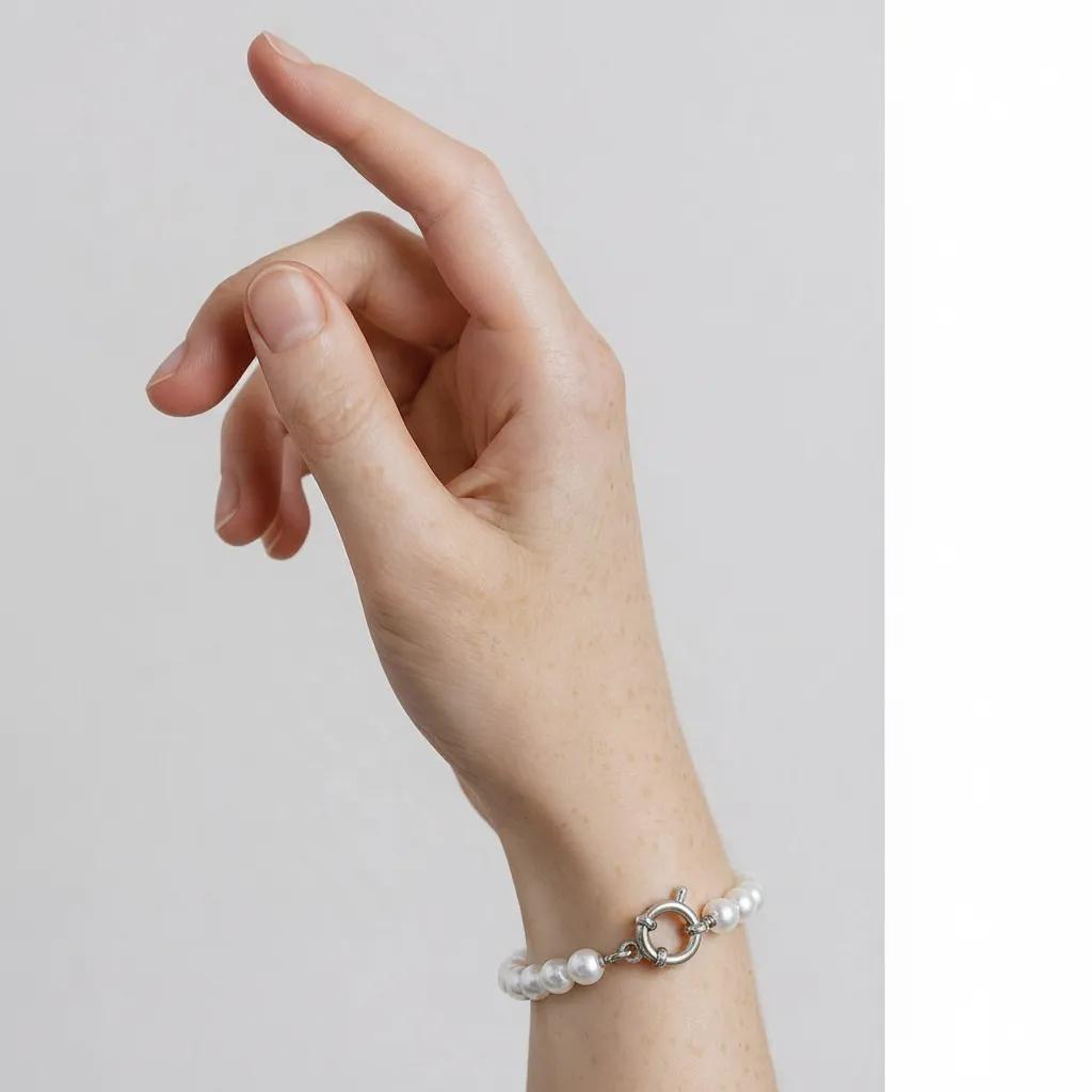 Pulsera con cierre de aro de perla 0,6