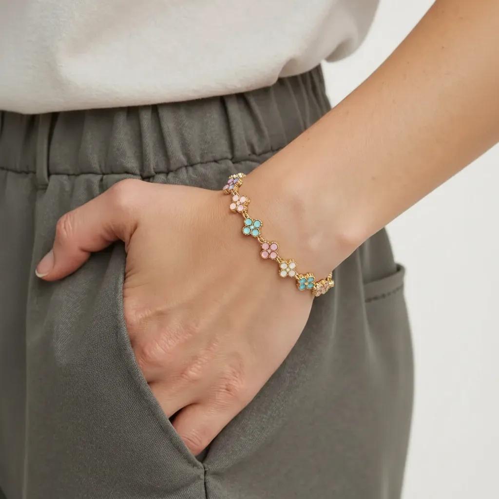 Bracciale Rainbow Clover Chain