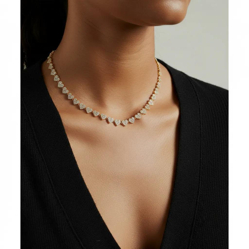 Collar Corazón de Oro y Diamantes