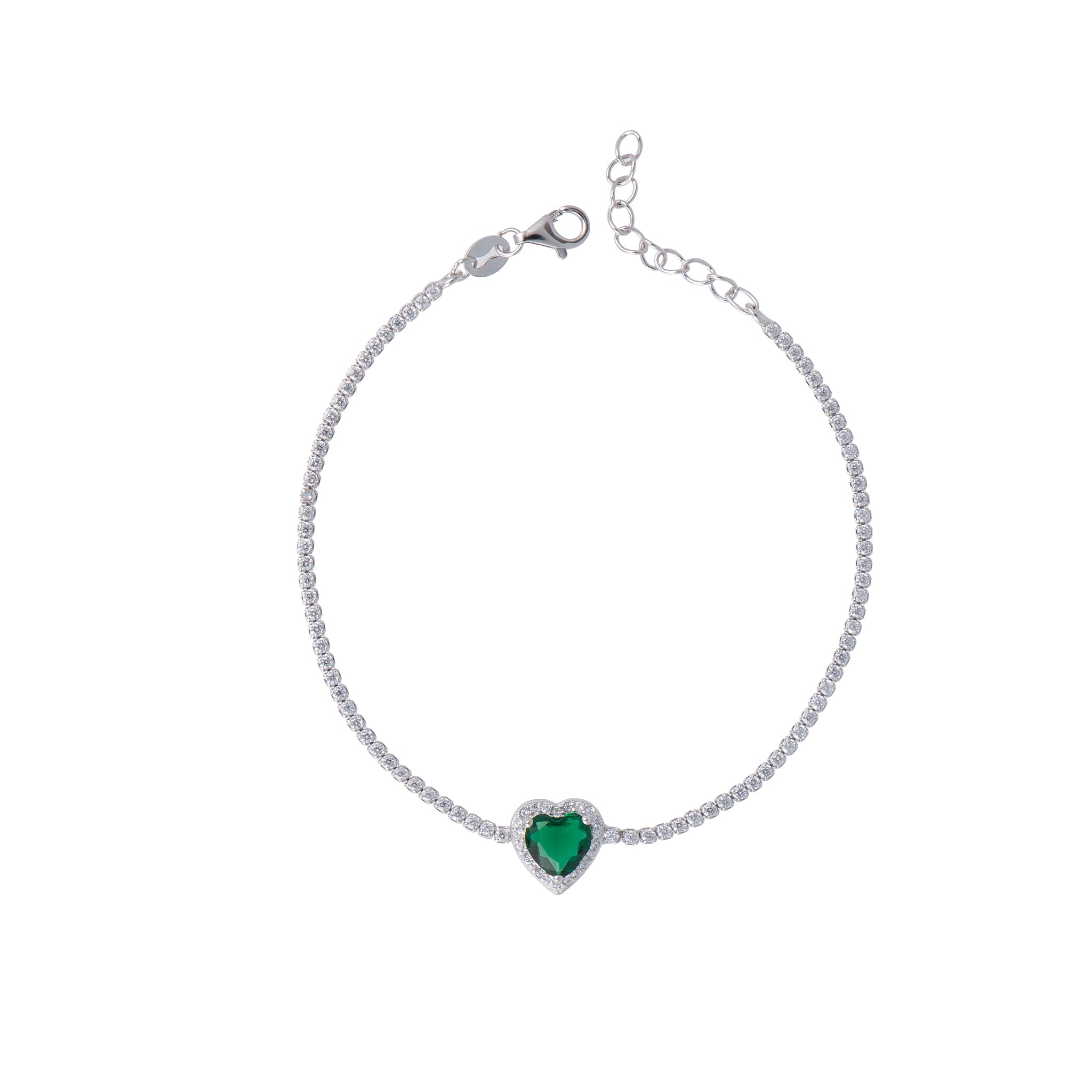 Bracciale Tennis Heart Emerald