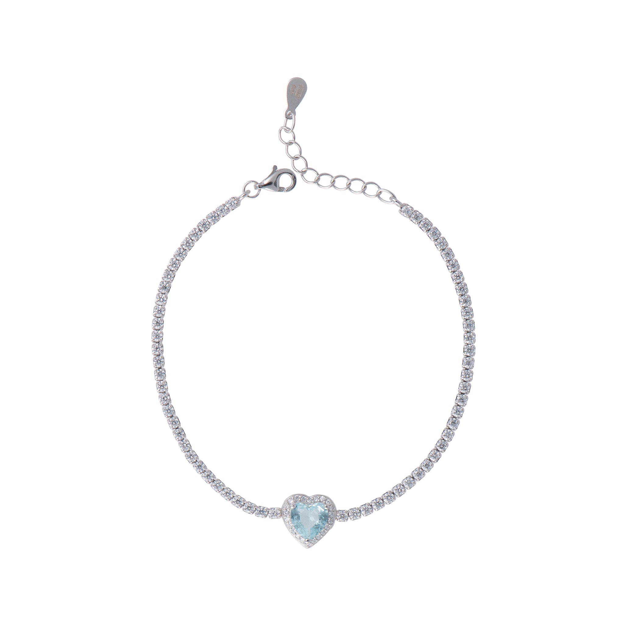 Bracciale Tennis Heart Acquamarina