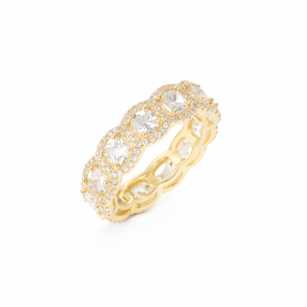 Anillo Oro Banda de Resplandor Infinito