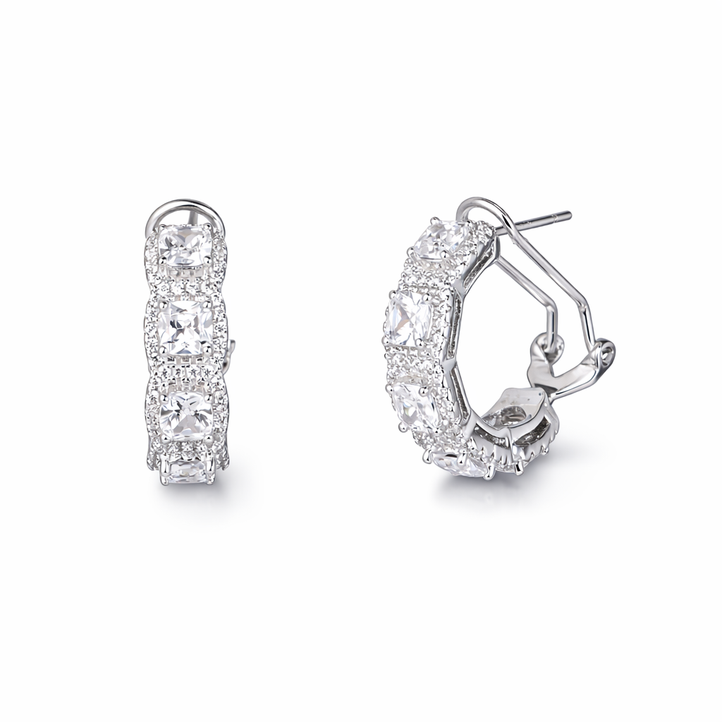 Orecchini Majestic White Glow Silver