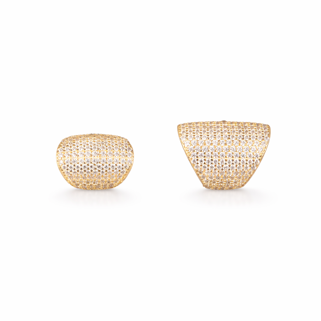 Orecchini Ear Cuff Crystal Armor Gold