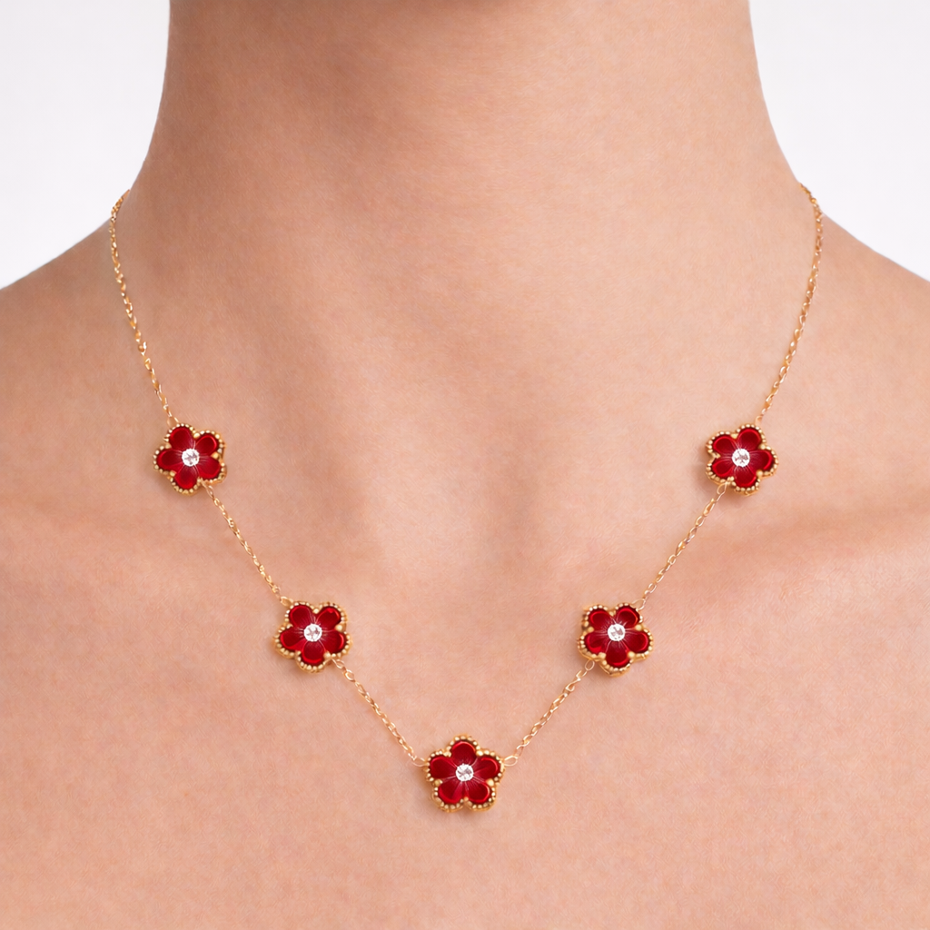 Collana Quadrifoglio Red Gold