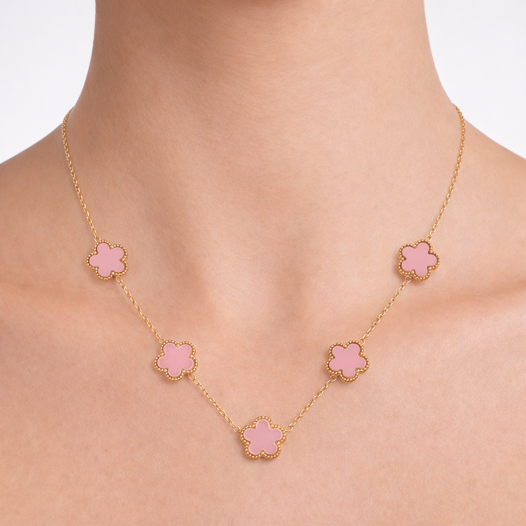 Collana Quadrifoglio Pink Gold