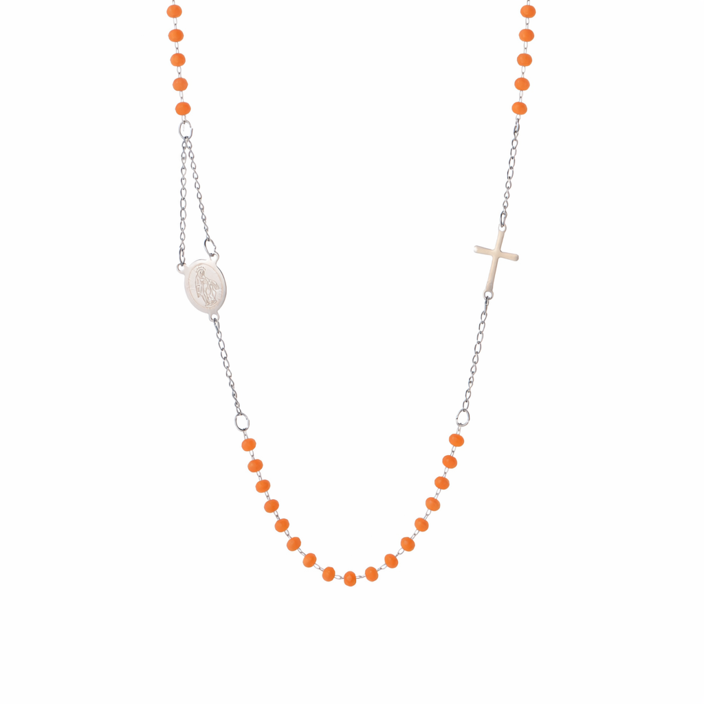 Collar de plata sagrada naranja