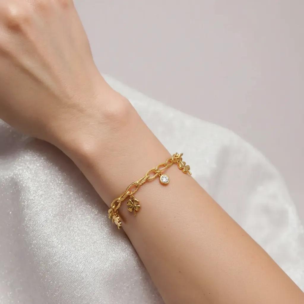 Bracciale Four-Leaf Clover Gold
