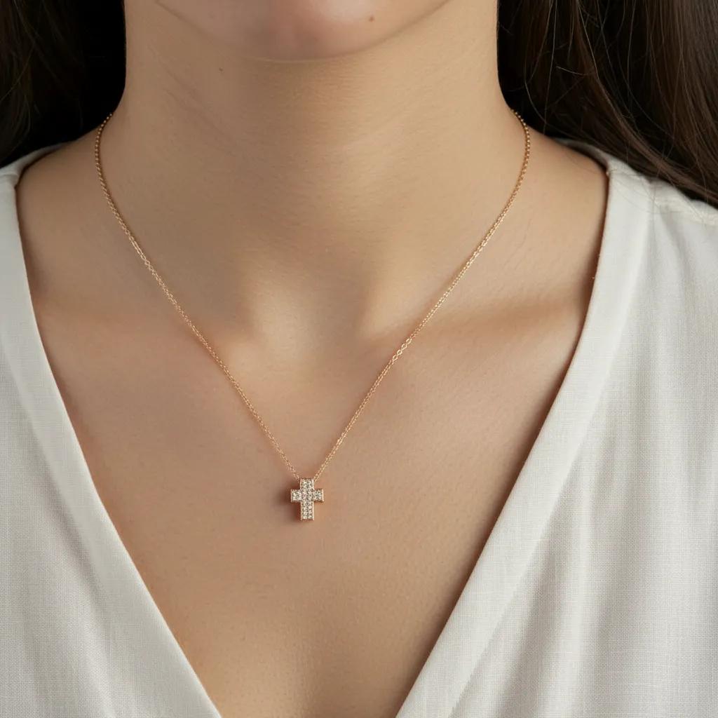 Kette Kleine Goldene Kreuz-Ikone