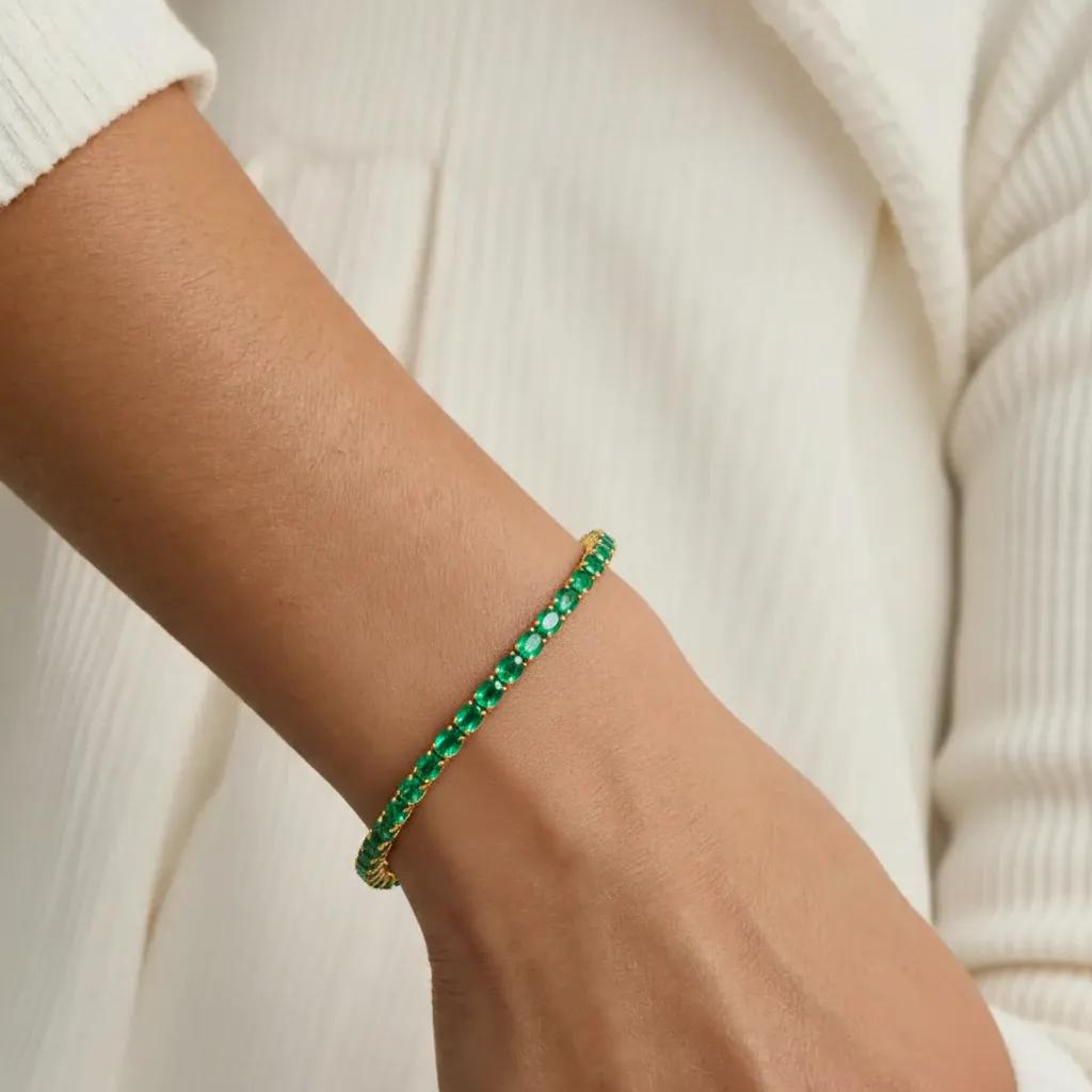 Armband Smaragd Tennis Glühen