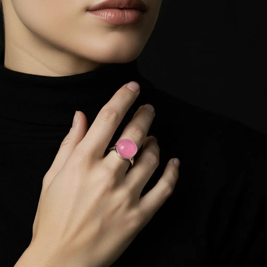 Anello Silver Pink Stone