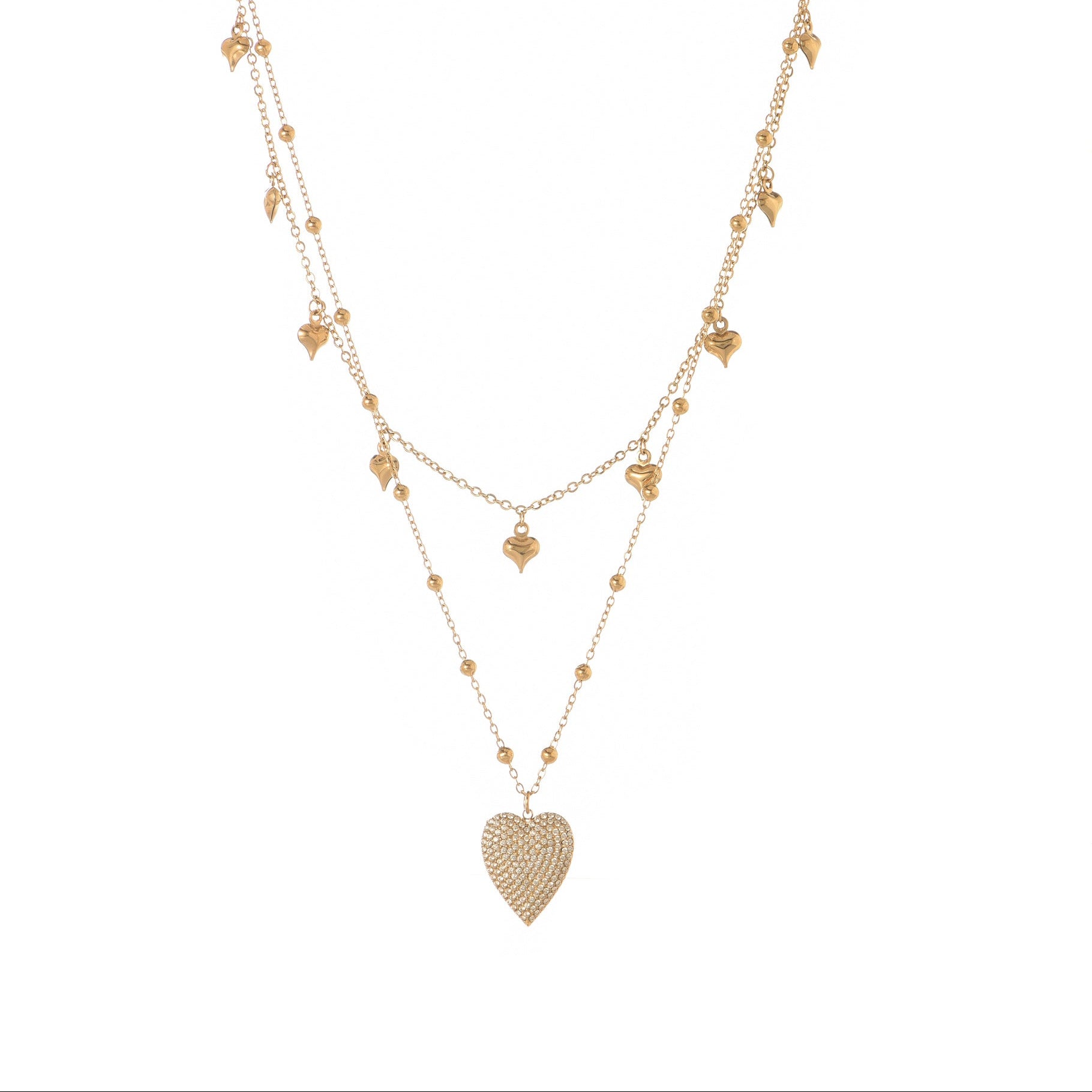 Collana Double Chain Heart