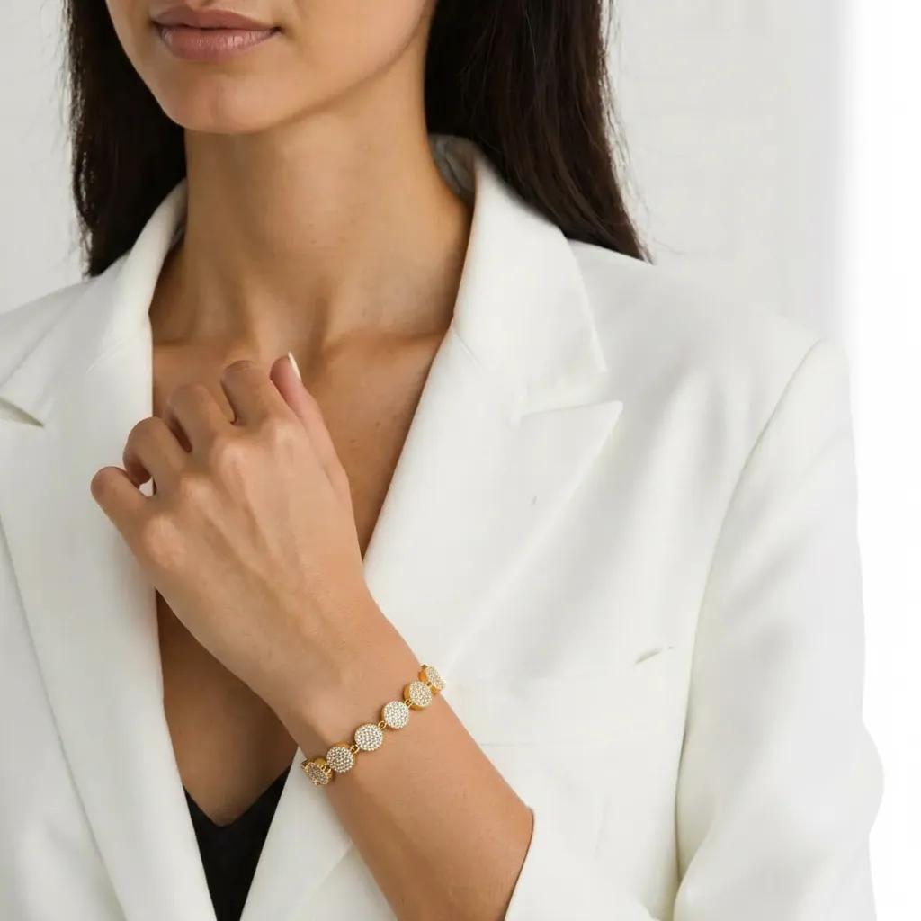 Bracciale Gold Pavé Circle Link