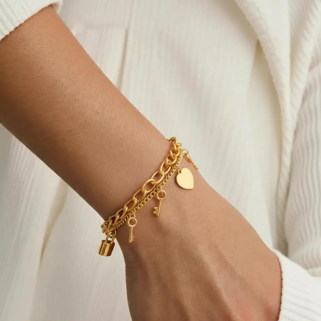 Pulsera de cadena en capas