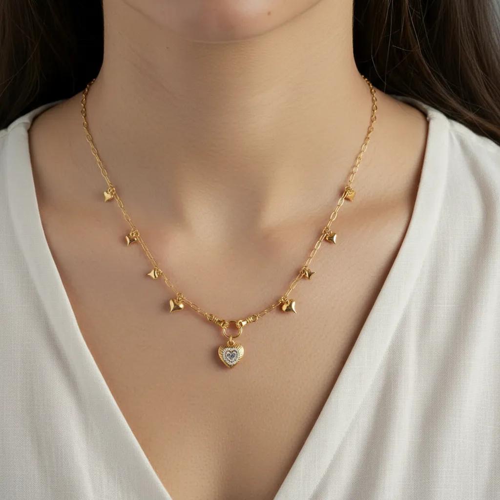 Halskette Golden Herzschlag